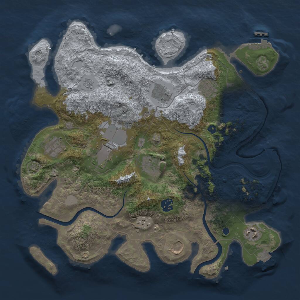 Rust Map: Procedural Map, Size: 3500, Seed: 15521, 14 Monuments