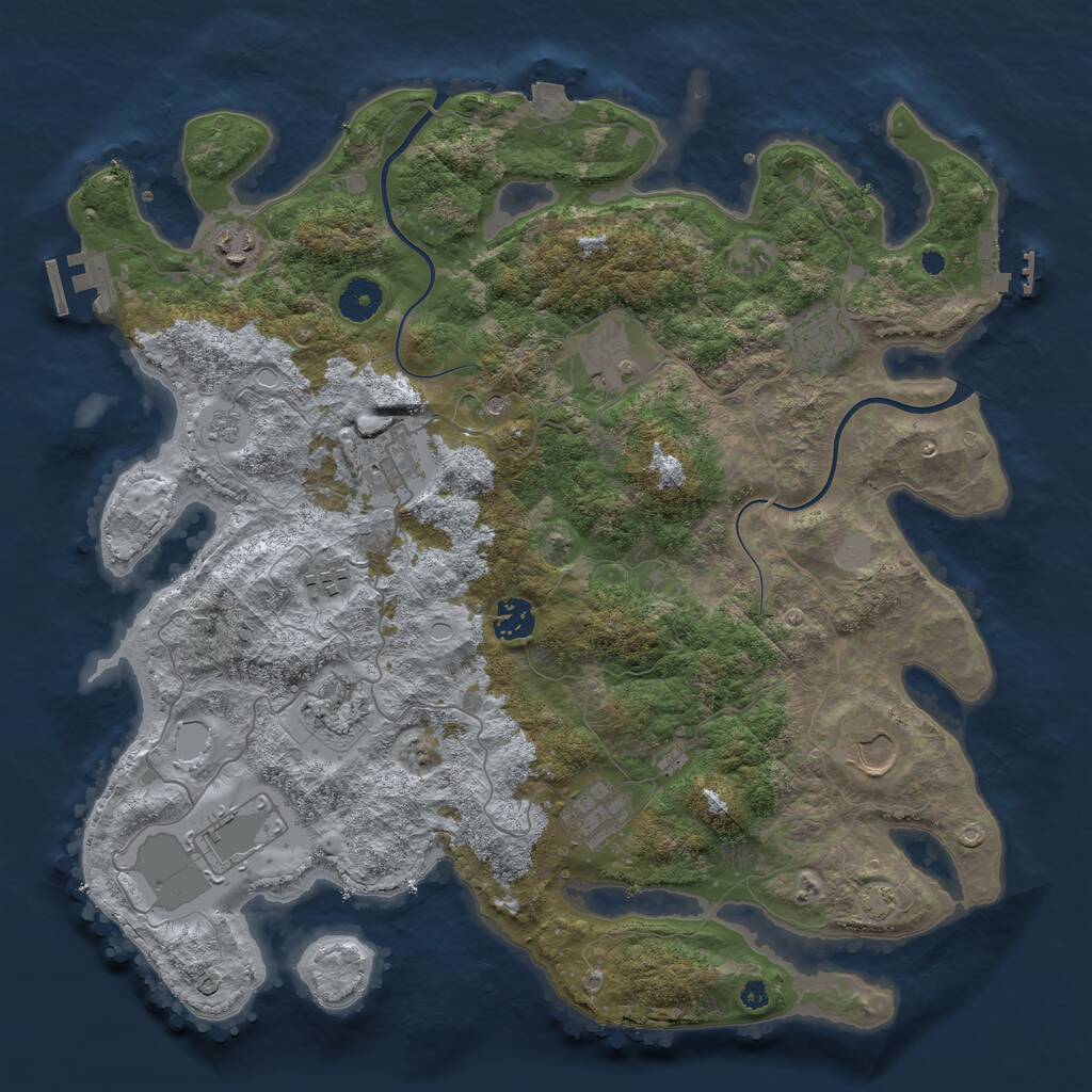 Rust Map: Procedural Map, Size: 3850, Seed: 62978395, 16 Monuments