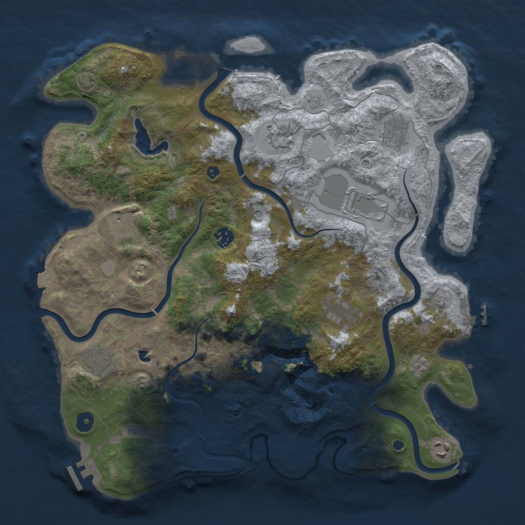 Rust Map: Procedural Map, Size: 4100, Seed: 35969307, 15 Monuments