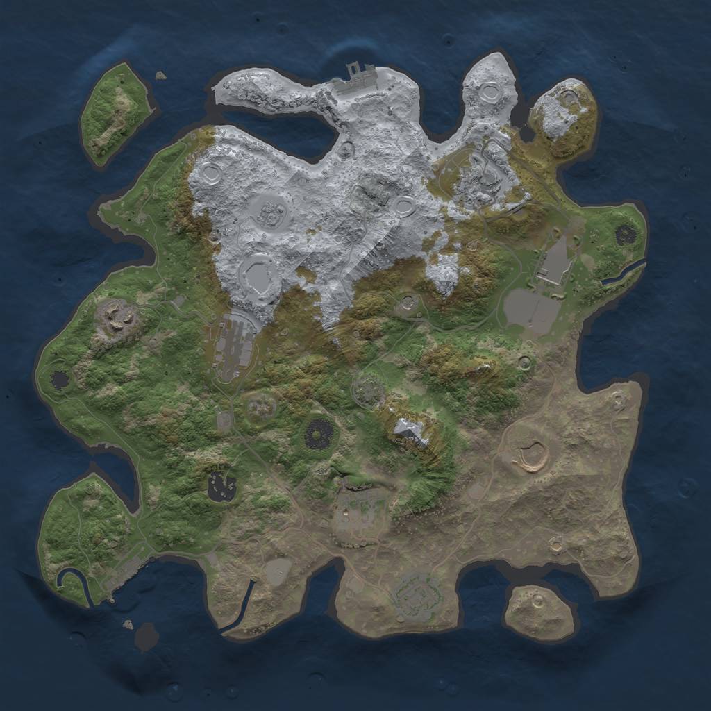 Rust Map: Procedural Map, Size: 3500, Seed: 1603357641, 16 Monuments