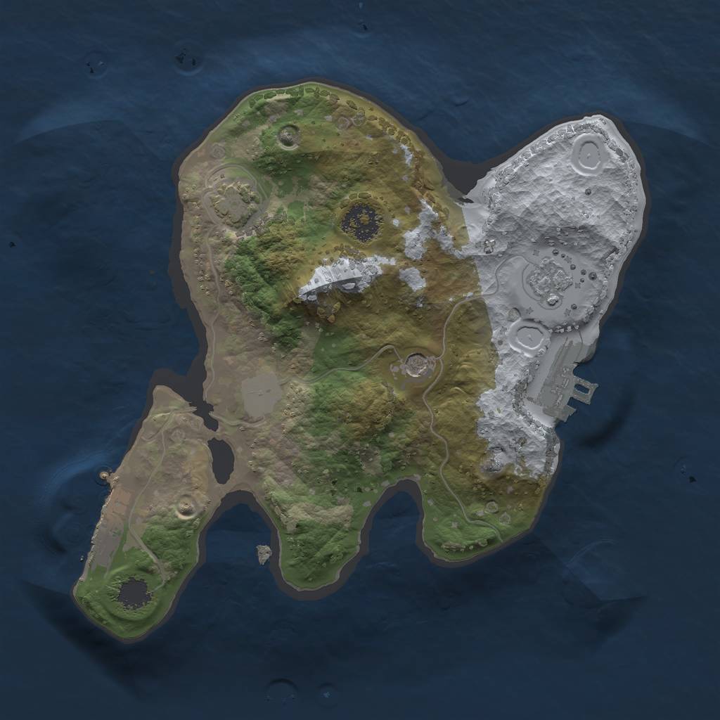 Rust Map: Procedural Map, Size: 2000, Seed: 91025, 8 Monuments