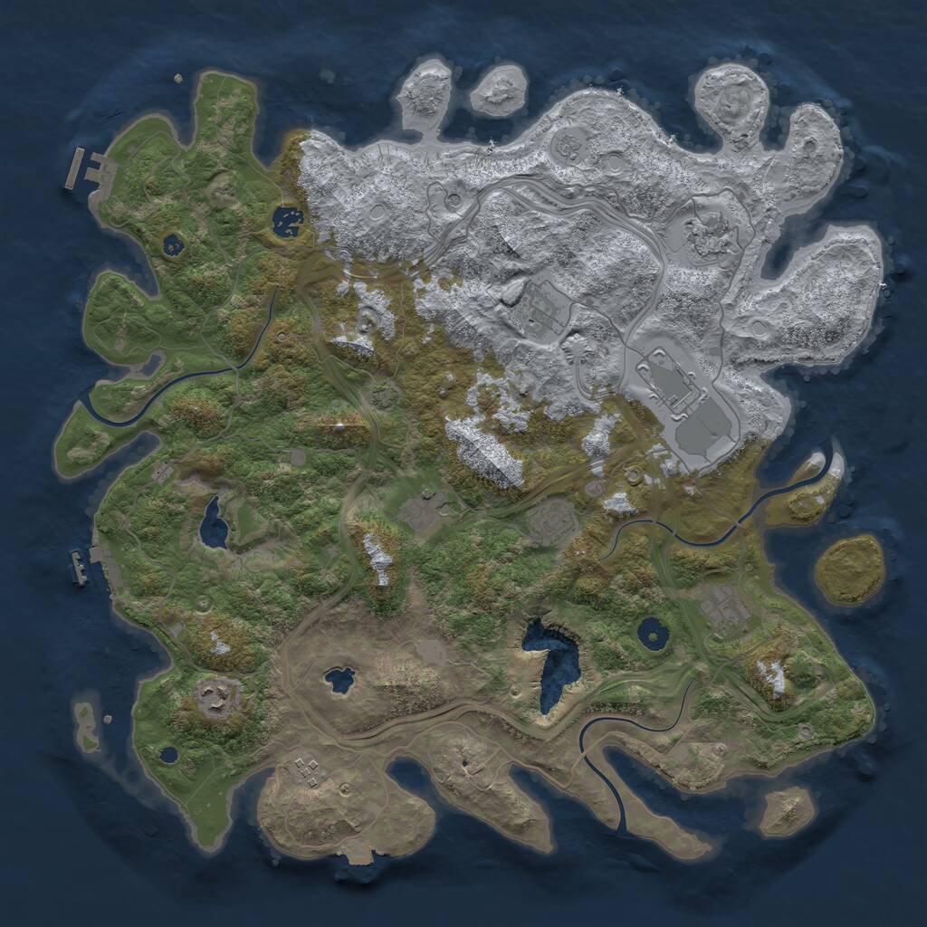 Rust Map: Procedural Map, Size: 4400, Seed: 26074119, 15 Monuments