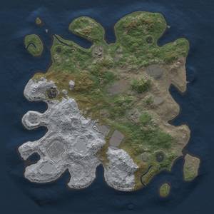 Thumbnail Rust Map: Procedural Map, Size: 3500, Seed: 1917805897, 14 Monuments