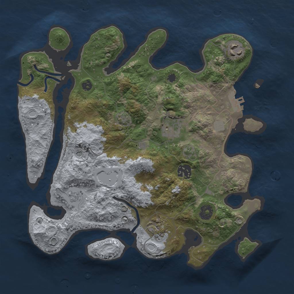 Rust Map: Procedural Map, Size: 3000, Seed: 11415, 11 Monuments
