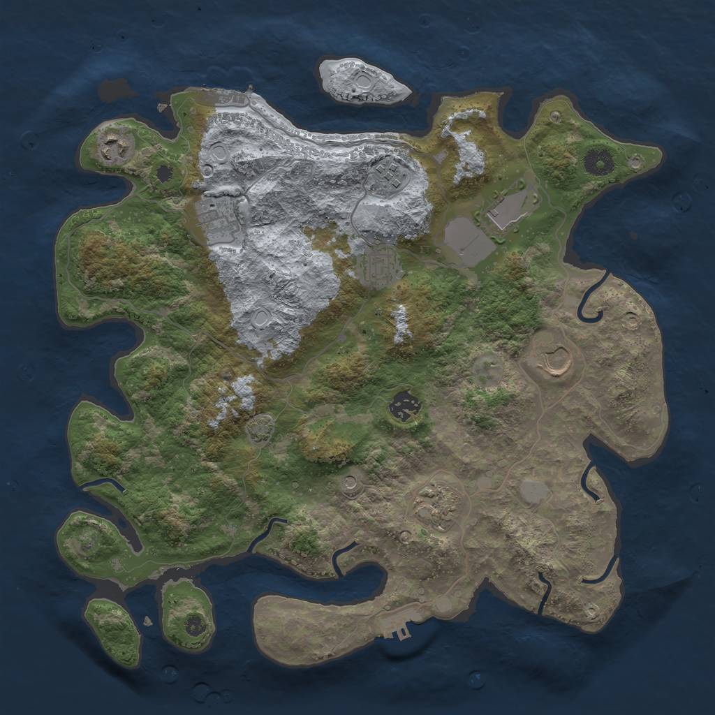 Rust Map: Procedural Map, Size: 3700, Seed: 89354892, 15 Monuments