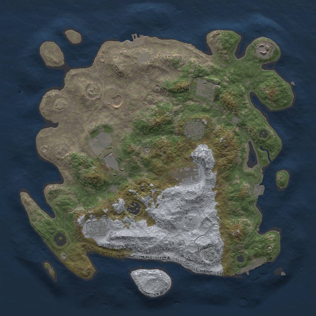 Rust Map: Procedural Map, Size: 3700, Seed: 357295, 17 Monuments