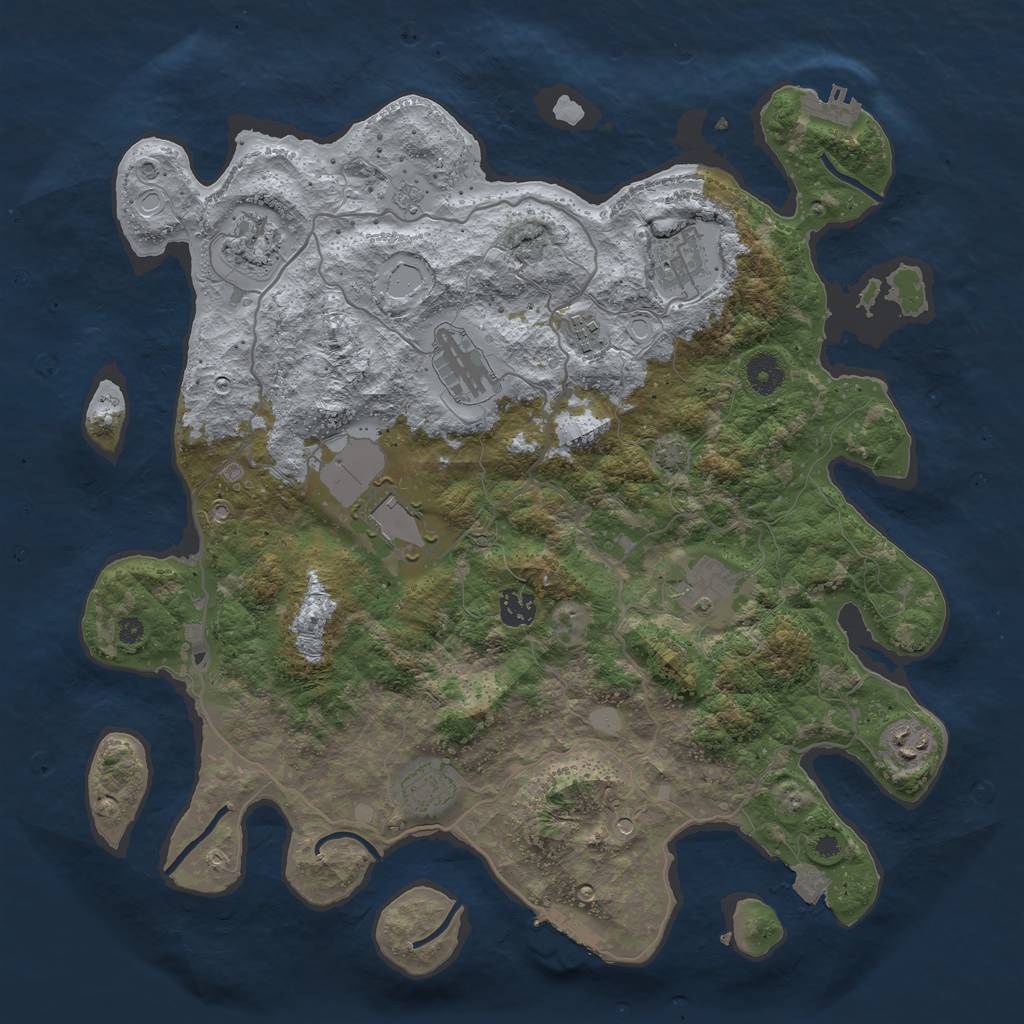 Rust Map: Procedural Map, Size: 4000, Seed: 4497605, 17 Monuments