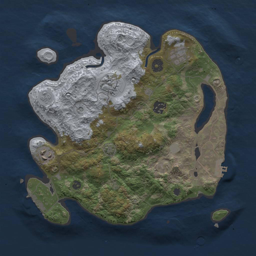 Rust Map: Procedural Map, Size: 3000, Seed: 9331, 12 Monuments