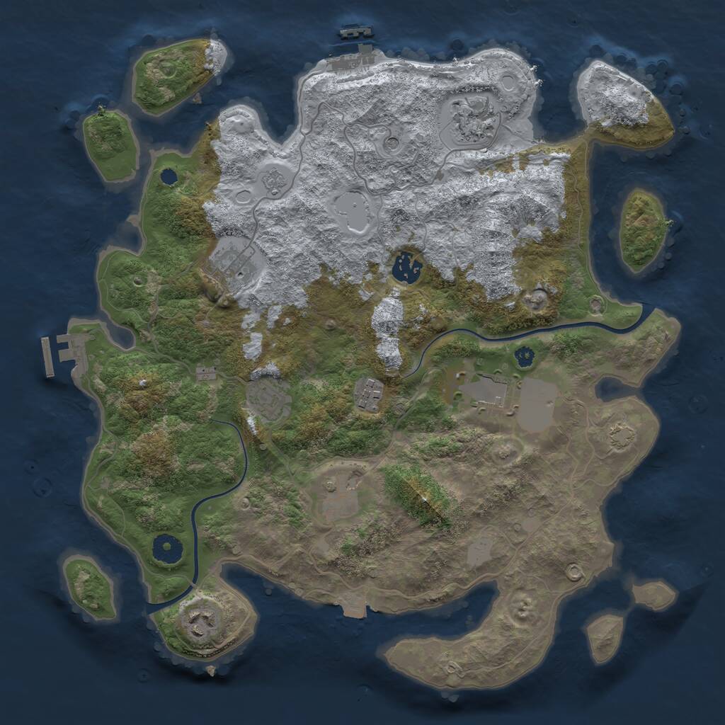 Rust Map: Procedural Map, Size: 3650, Seed: 78085365, 14 Monuments