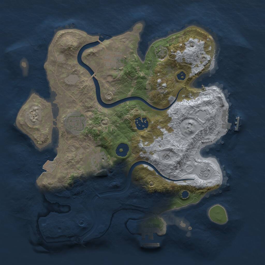 Rust Map: Procedural Map, Size: 3000, Seed: 156165, 10 Monuments