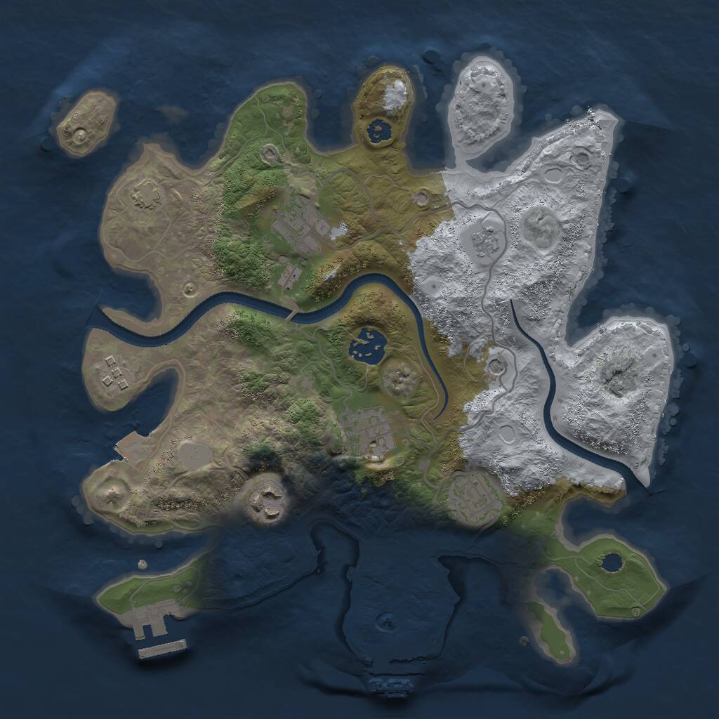 Rust Map: Procedural Map, Size: 3000, Seed: 790258874, 12 Monuments