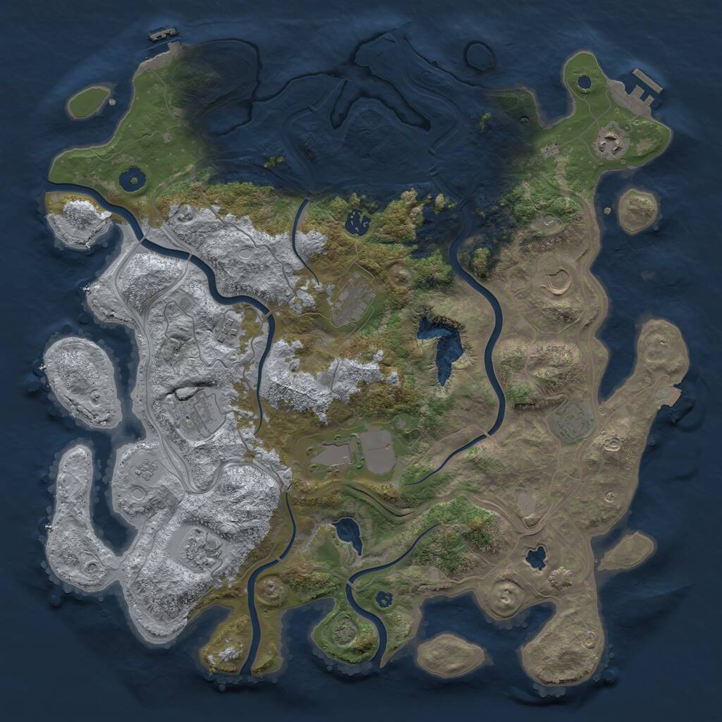 Rust Map: Procedural Map, Size: 4300, Seed: 53840844, 15 Monuments
