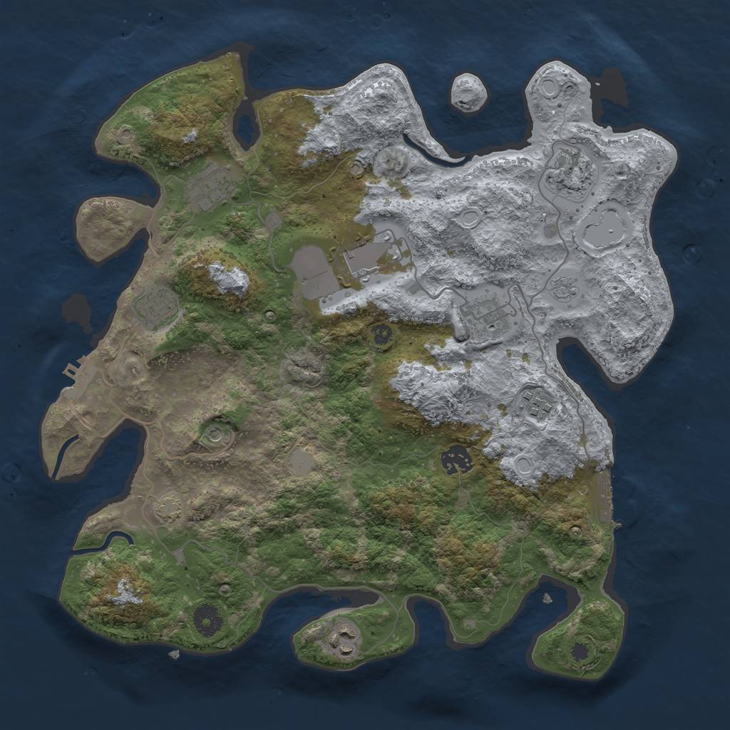 Rust Map: Procedural Map, Size: 3600, Seed: 31929950, 16 Monuments