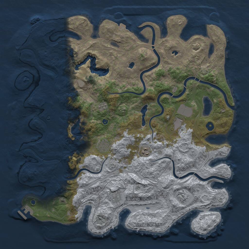 Rust Map: Procedural Map, Size: 4500, Seed: 17756652, 12 Monuments