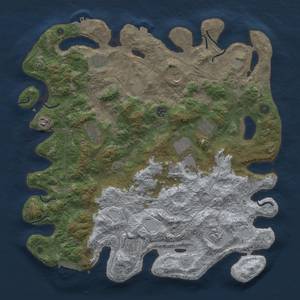 Thumbnail Rust Map: Procedural Map, Size: 4500, Seed: 17756652, 19 Monuments