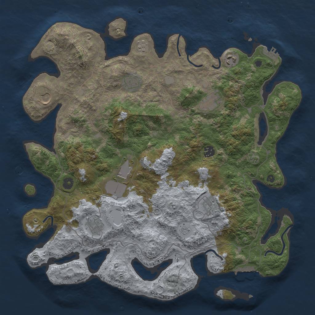 Rust Map: Procedural Map, Size: 4100, Seed: 10868154, 17 Monuments