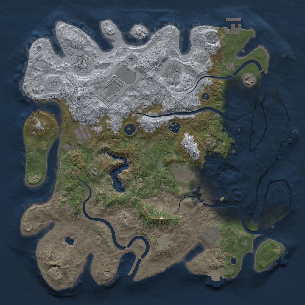 Rust Map: Procedural Map, Size: 4100, Seed: 61861132, 15 Monuments