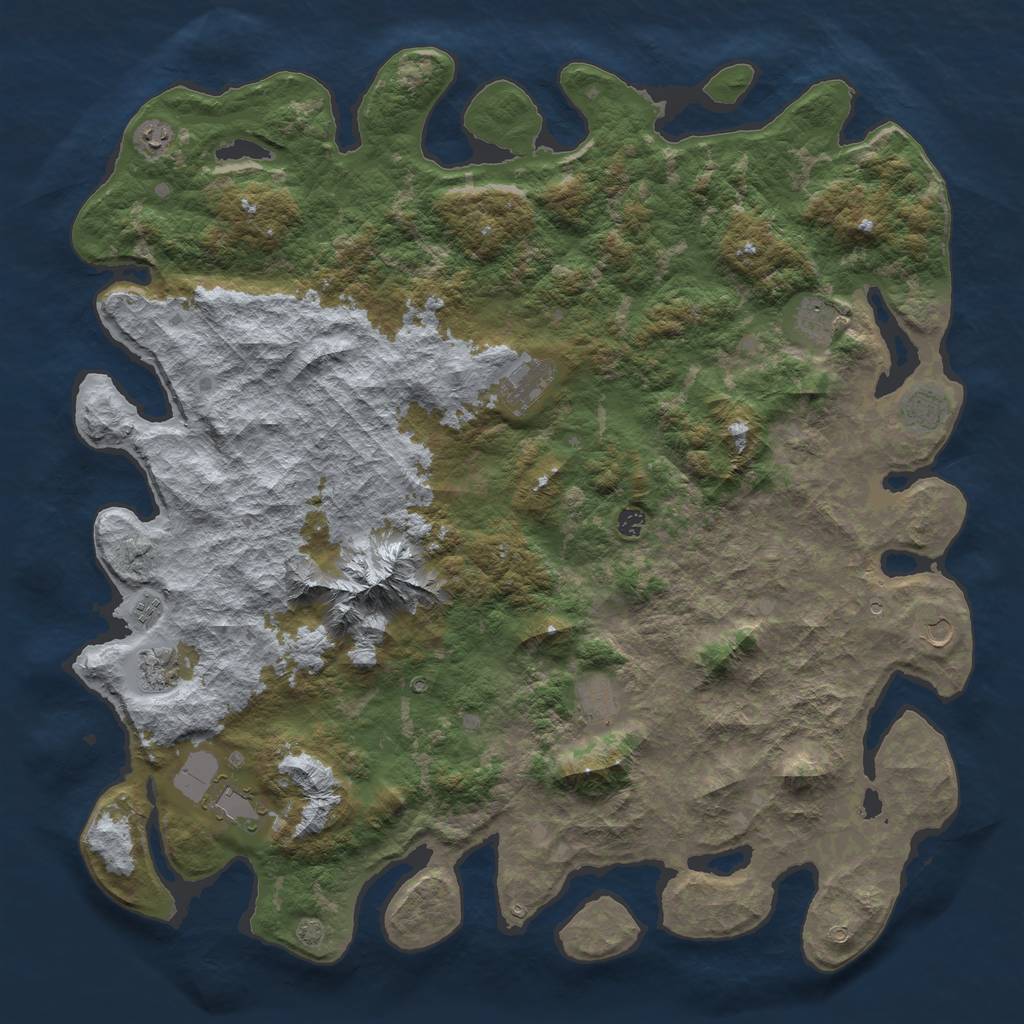 Rust Map: Barren, Size: 5474, Seed: 1926058888, 14 Monuments