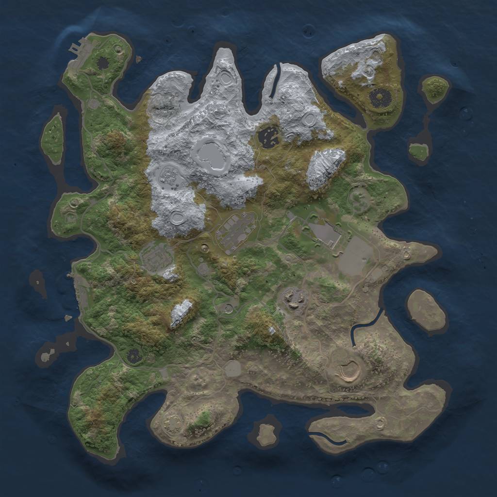 Rust Map: Procedural Map, Size: 3500, Seed: 6273713, 14 Monuments