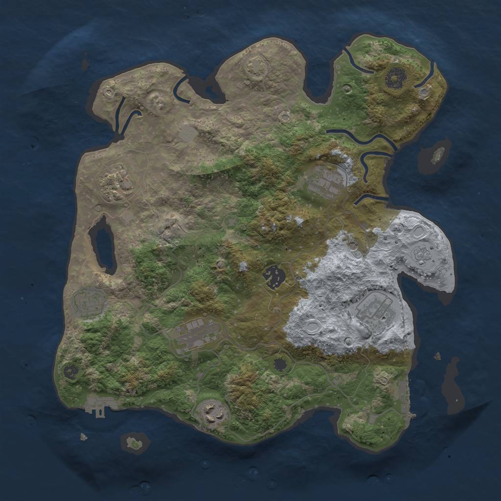 Rust Map: Procedural Map, Size: 3400, Seed: 77158826, 15 Monuments