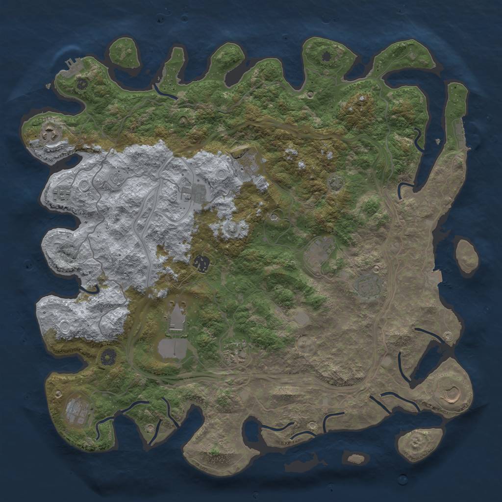 Rust Map: Procedural Map, Size: 4500, Seed: 1748603667, 19 Monuments