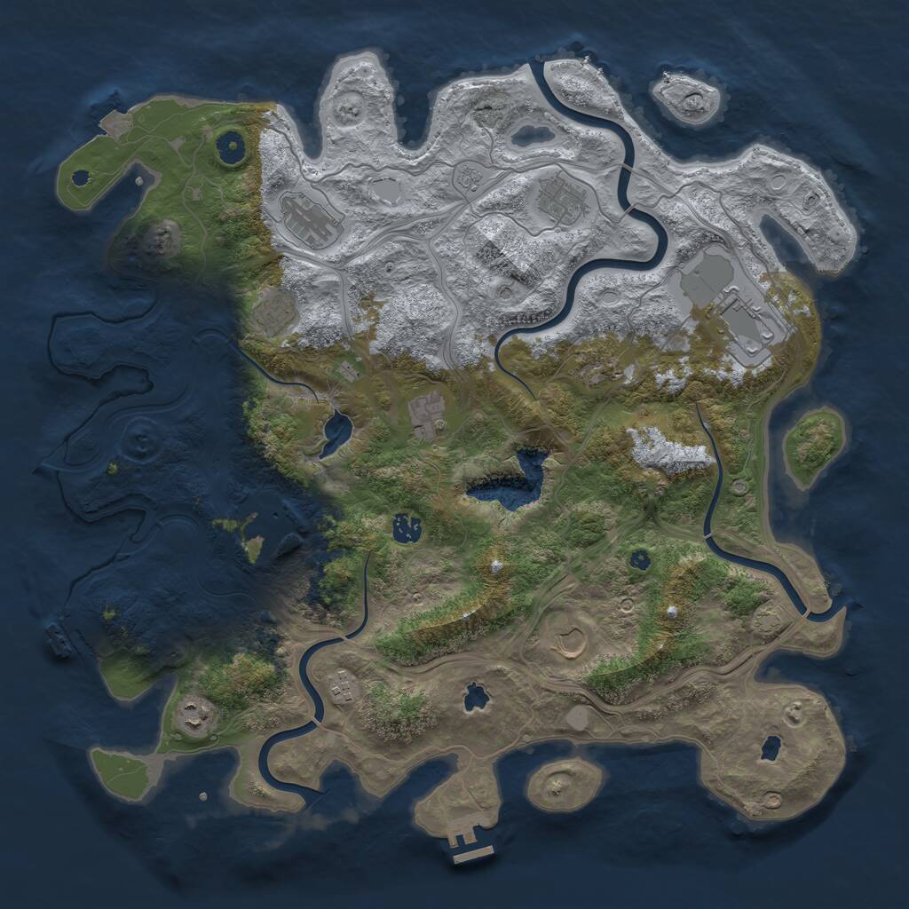Rust Map: Procedural Map, Size: 4500, Seed: 916022962, 17 Monuments