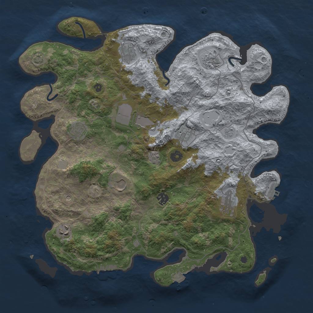 Rust Map: Procedural Map, Size: 4000, Seed: 1884505308, 18 Monuments