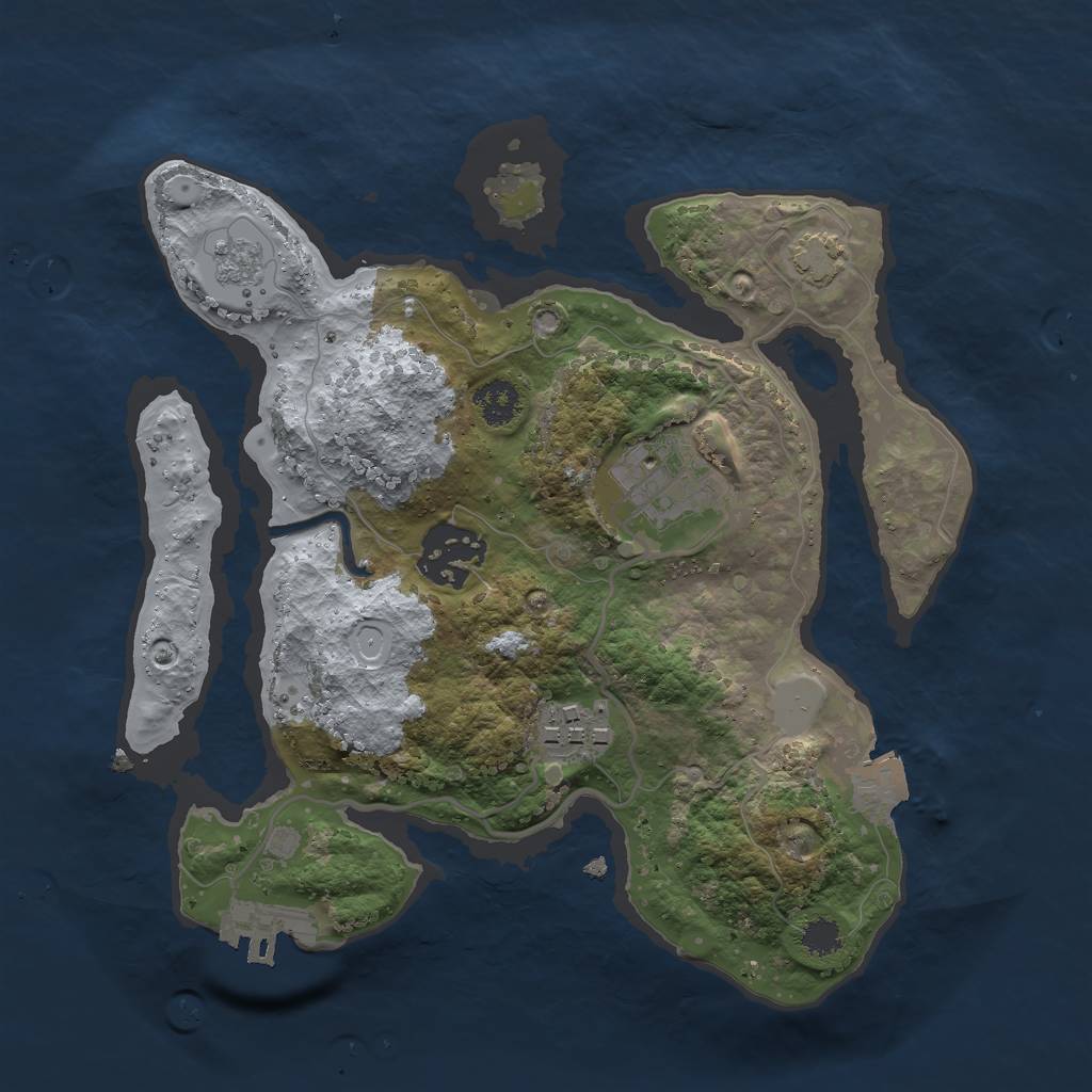 Rust Map: Procedural Map, Size: 2500, Seed: 1505646430, 9 Monuments