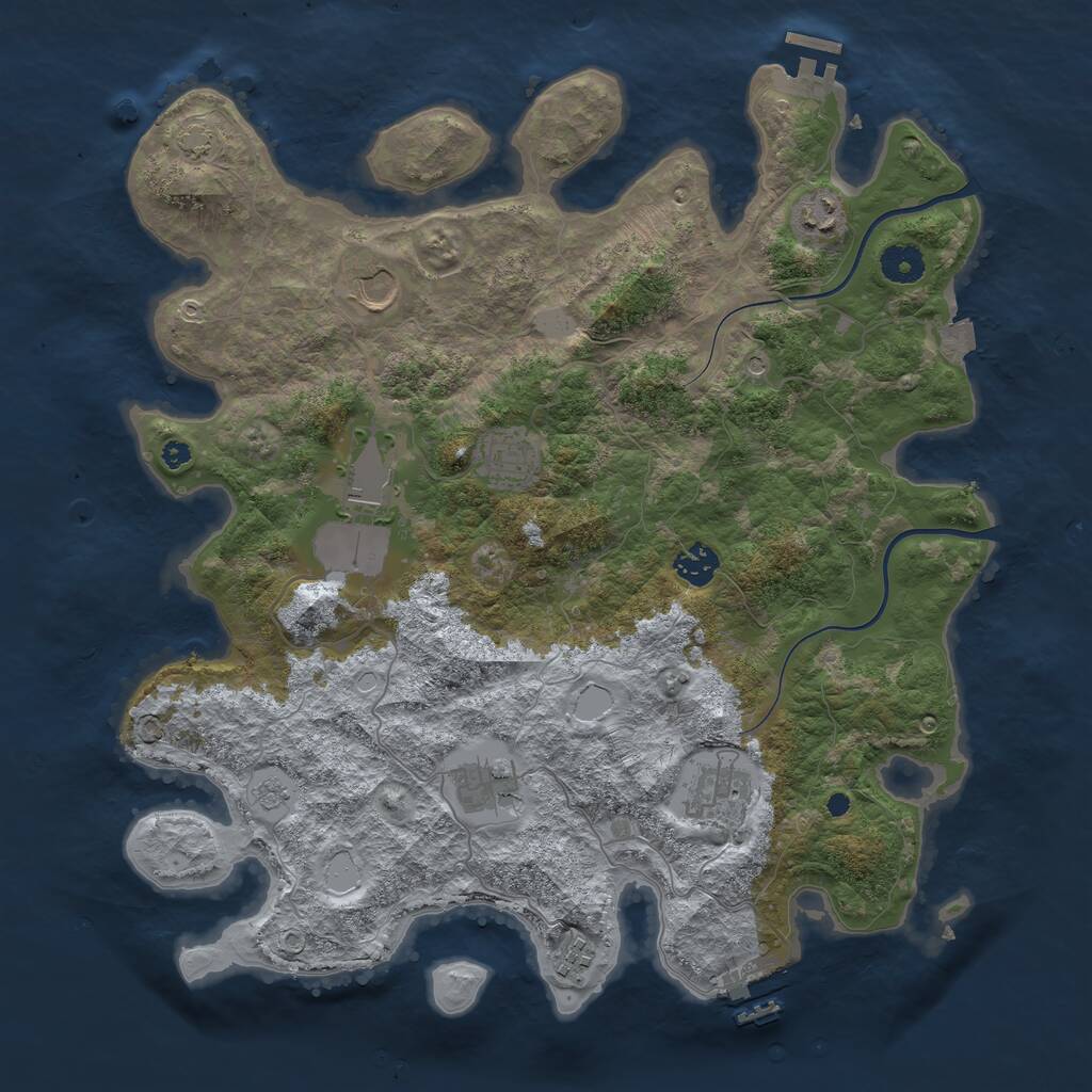 Rust Map: Procedural Map, Size: 3900, Seed: 56380082, 14 Monuments