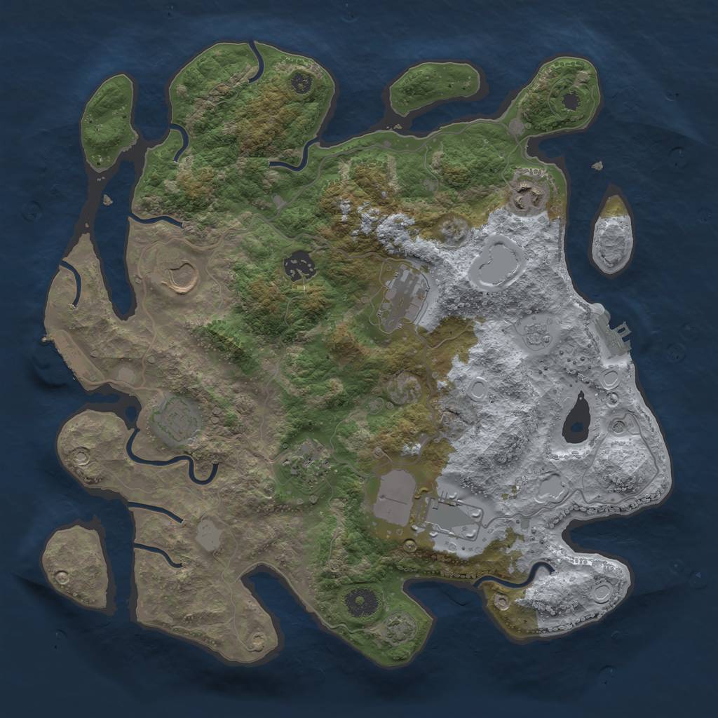 Rust Map: Procedural Map, Size: 3500, Seed: 338272539, 15 Monuments