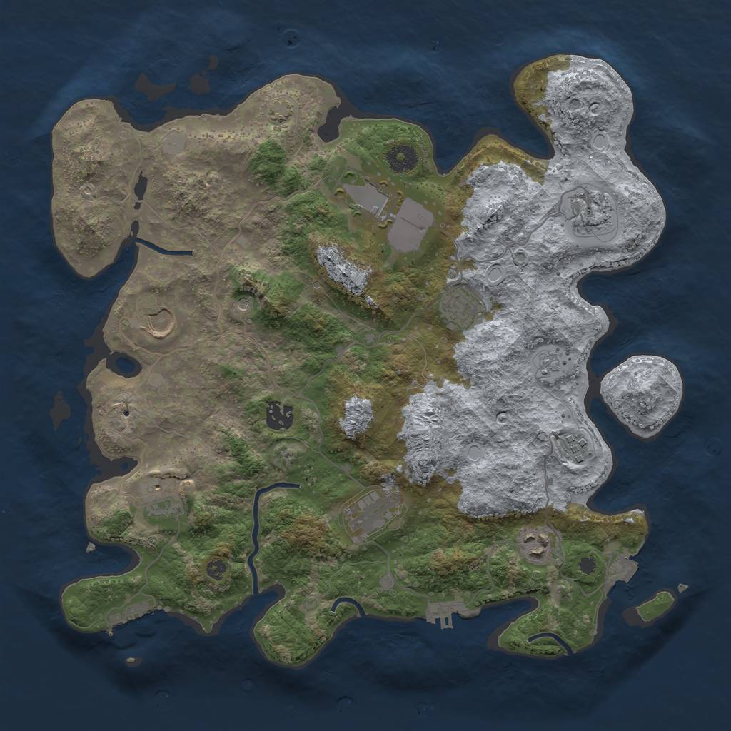 Rust Map: Procedural Map, Size: 3750, Seed: 6153764, 17 Monuments