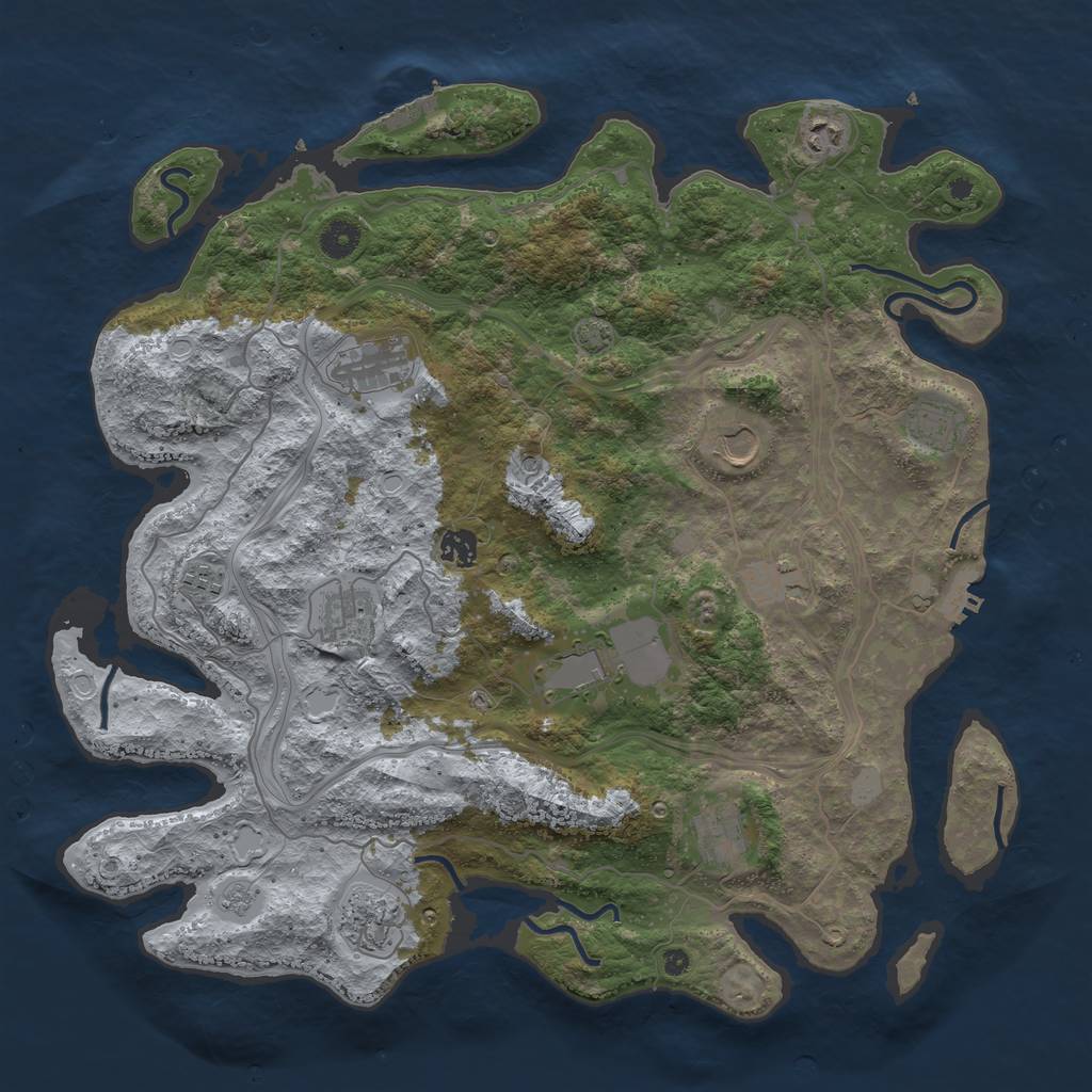 Rust Map: Procedural Map, Size: 4250, Seed: 823704130, 19 Monuments