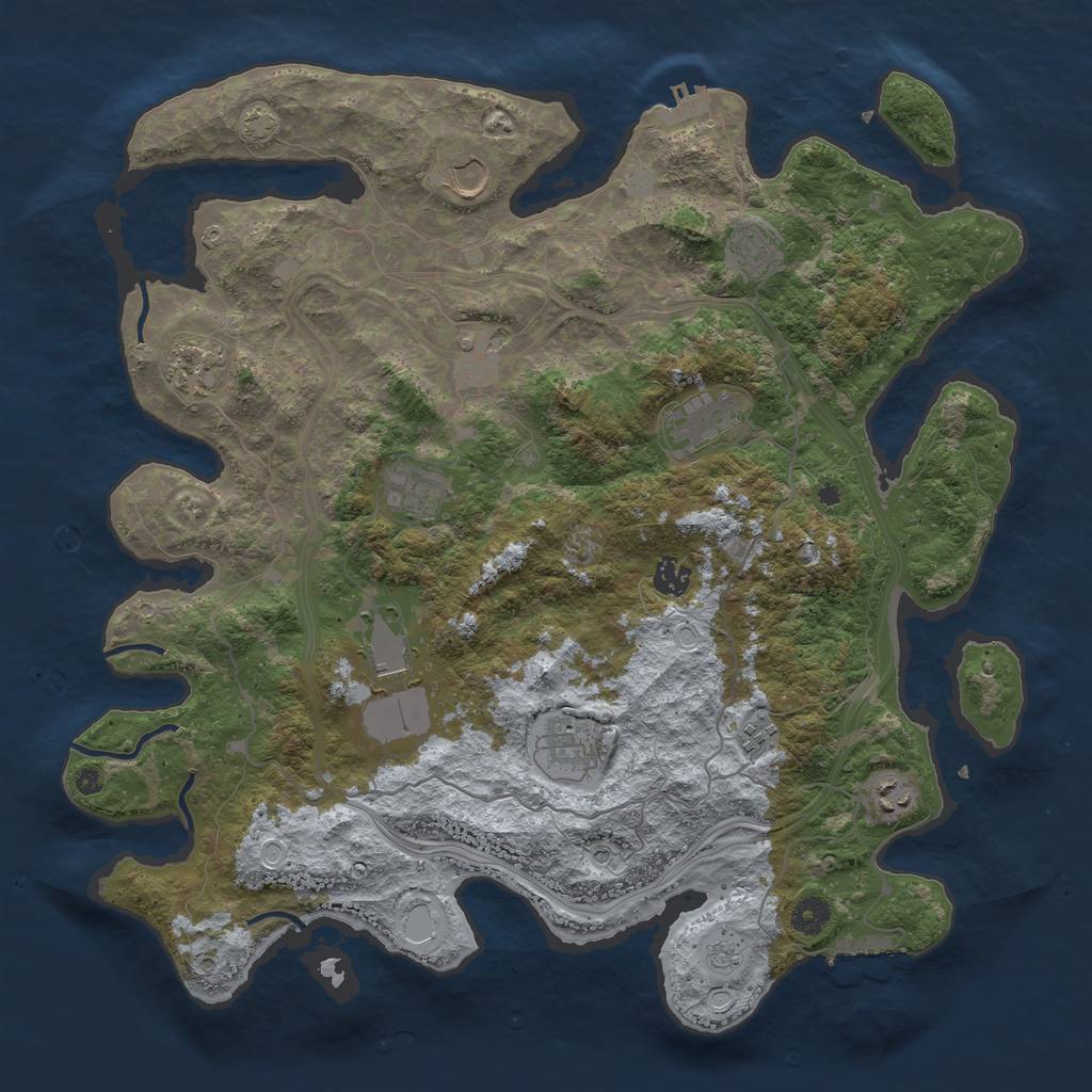 Rust Map: Procedural Map, Size: 4250, Seed: 122683366, 19 Monuments