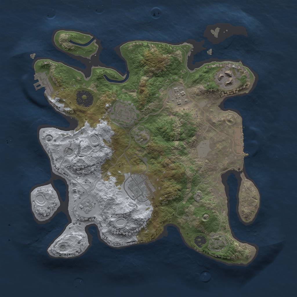 Rust Map: Procedural Map, Size: 2600, Seed: 498383112, 12 Monuments