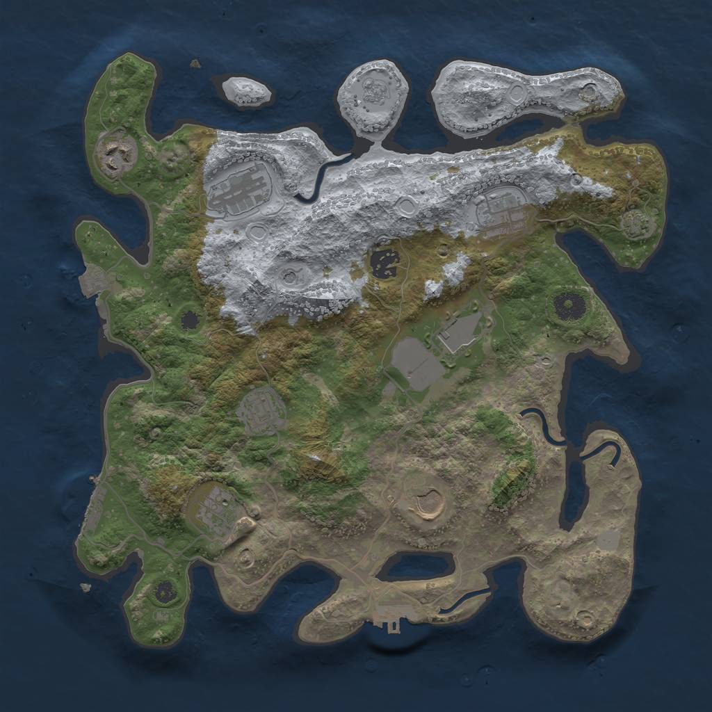 Rust Map: Procedural Map, Size: 3500, Seed: 46061996, 16 Monuments