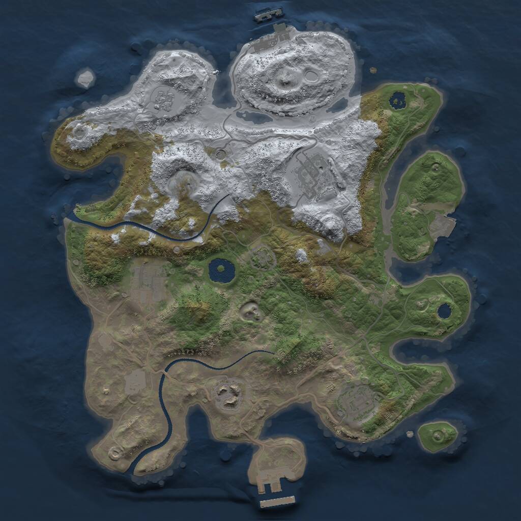 Rust Map: Procedural Map, Size: 3000, Seed: 1301996, 10 Monuments