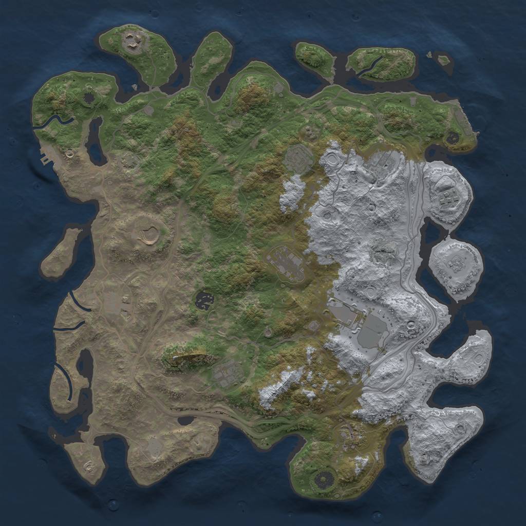 Rust Map: Procedural Map, Size: 4250, Seed: 1569798368, 19 Monuments