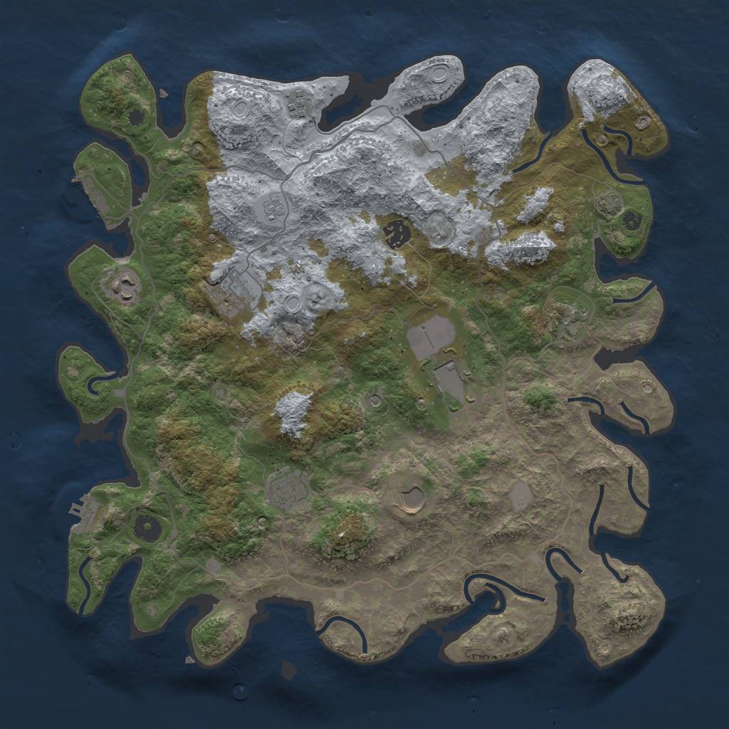 Rust Map: Procedural Map, Size: 4000, Seed: 1529436018, 16 Monuments