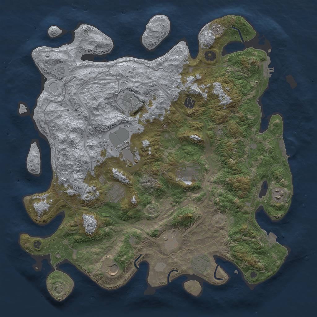 Rust Map: Procedural Map, Size: 4250, Seed: 98760142, 18 Monuments