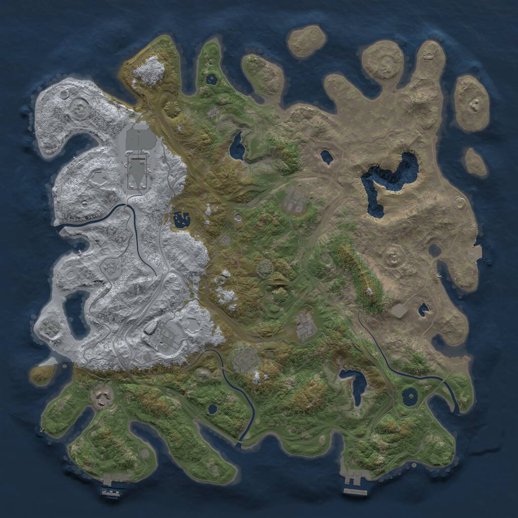 Rust Map: Procedural Map, Size: 4500, Seed: 833352028, 14 Monuments