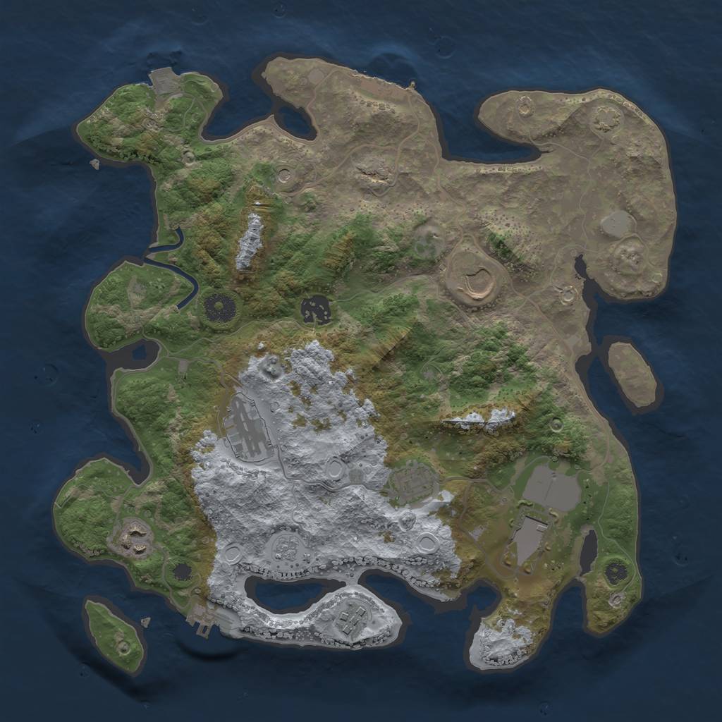 Rust Map: Procedural Map, Size: 3500, Seed: 605592879, 15 Monuments