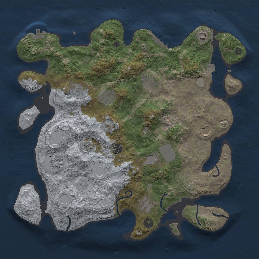 Rust Map: Procedural Map, Size: 3850, Seed: 5924728, 18 Monuments