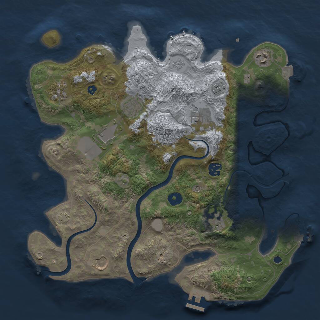 Rust Map: Procedural Map, Size: 3500, Seed: 151504341, 15 Monuments