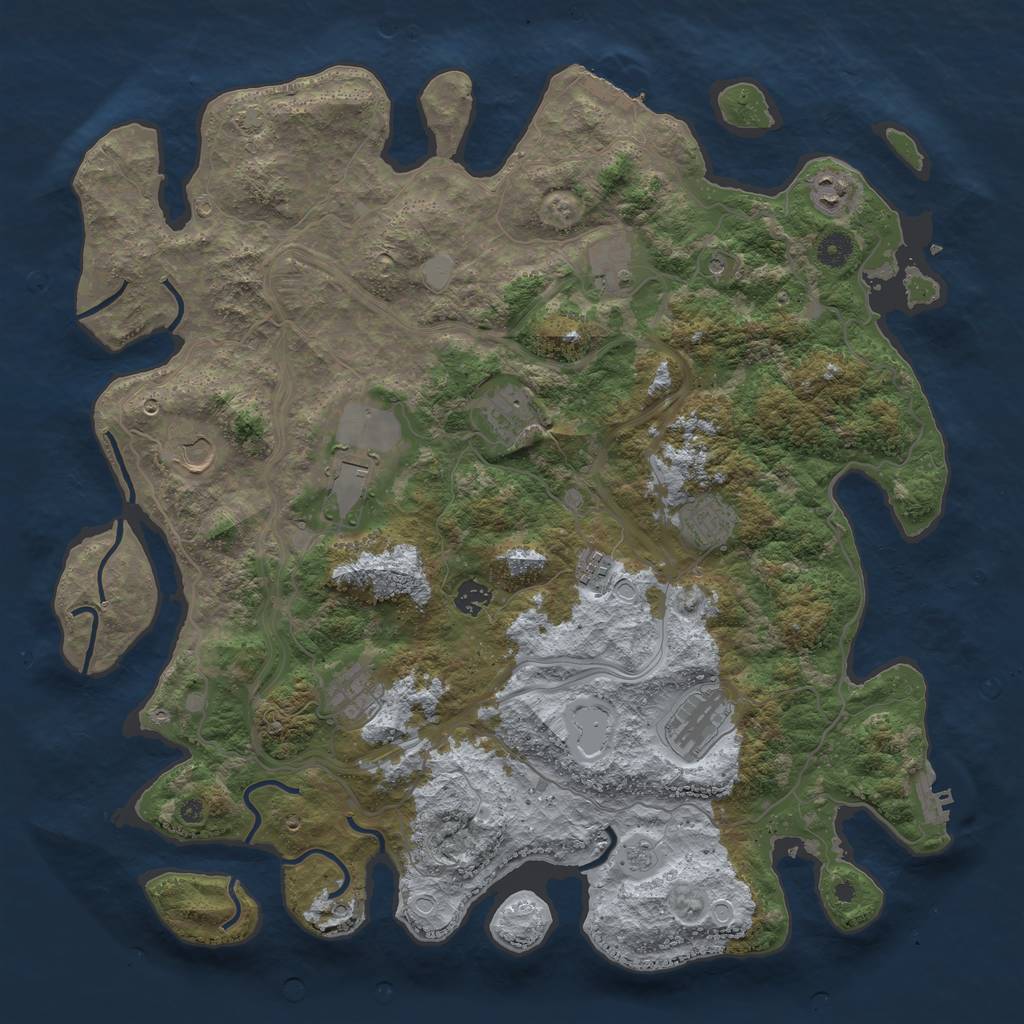 Rust Map: Procedural Map, Size: 4400, Seed: 11370396, 18 Monuments