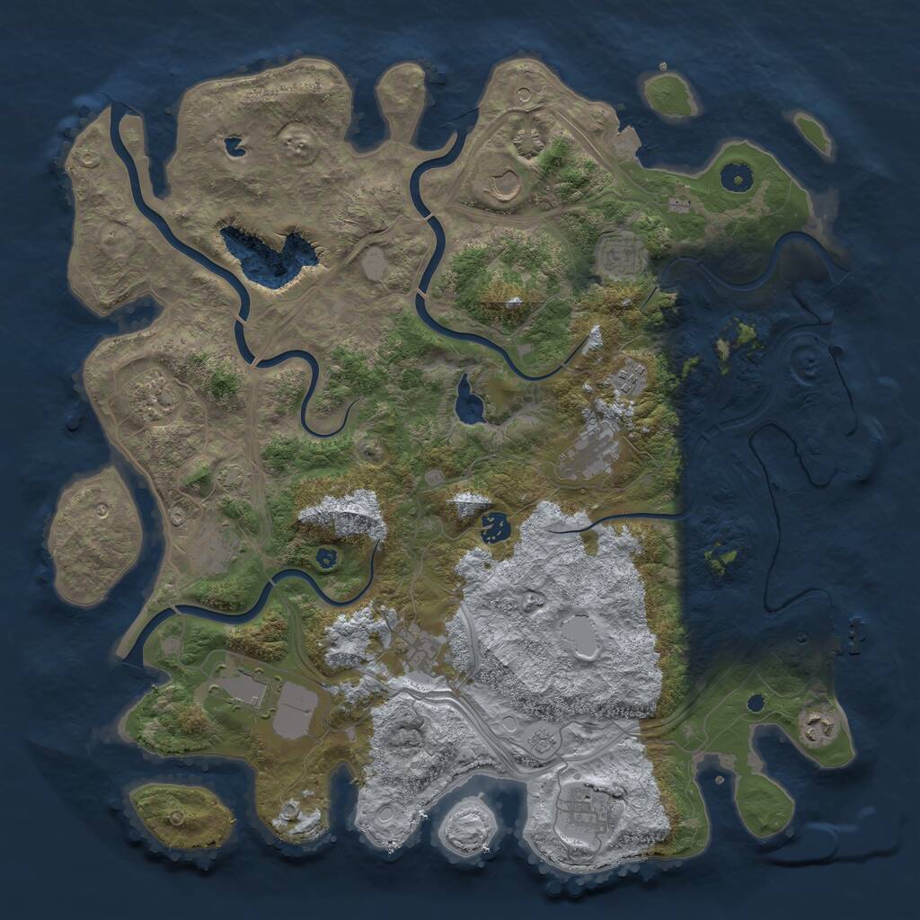 Rust Map: Procedural Map, Size: 4400, Seed: 11370396, 17 Monuments