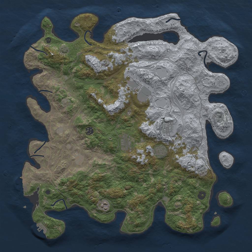 Rust Map: Procedural Map, Size: 4500, Seed: 270323121, 16 Monuments