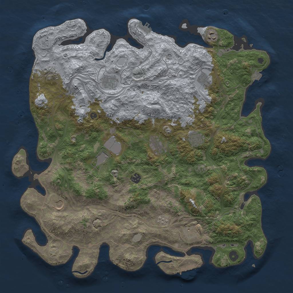 Rust Map: Procedural Map, Size: 4500, Seed: 1823730754, 19 Monuments