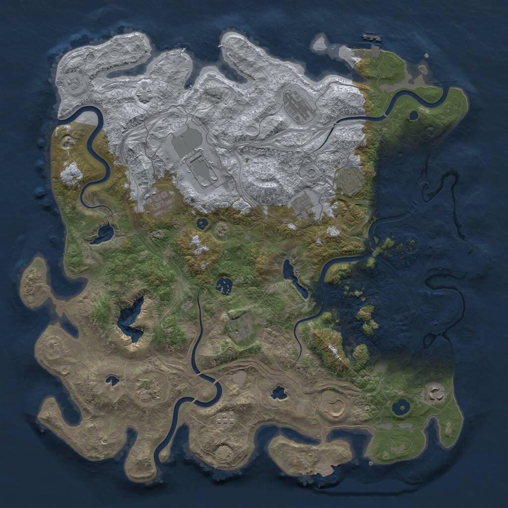 Rust Map: Procedural Map, Size: 4500, Seed: 1823730754, 17 Monuments