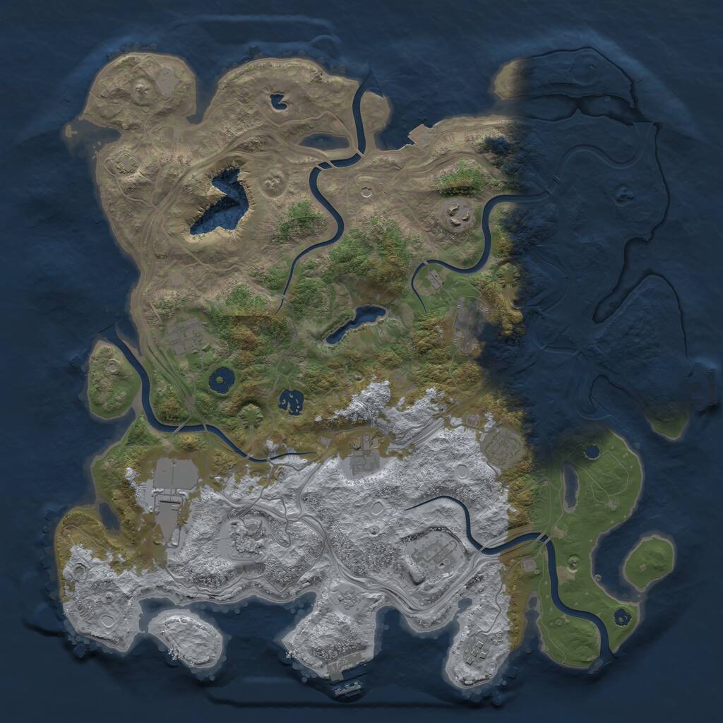 Rust Map: Procedural Map, Size: 4250, Seed: 951699553, 16 Monuments