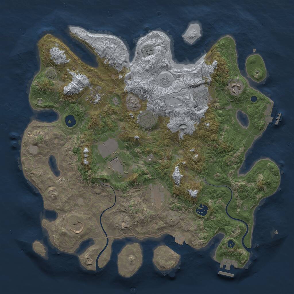 Rust Map: Procedural Map, Size: 3850, Seed: 98882110, 15 Monuments